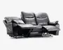 Sofa 3 pers med recliner sort