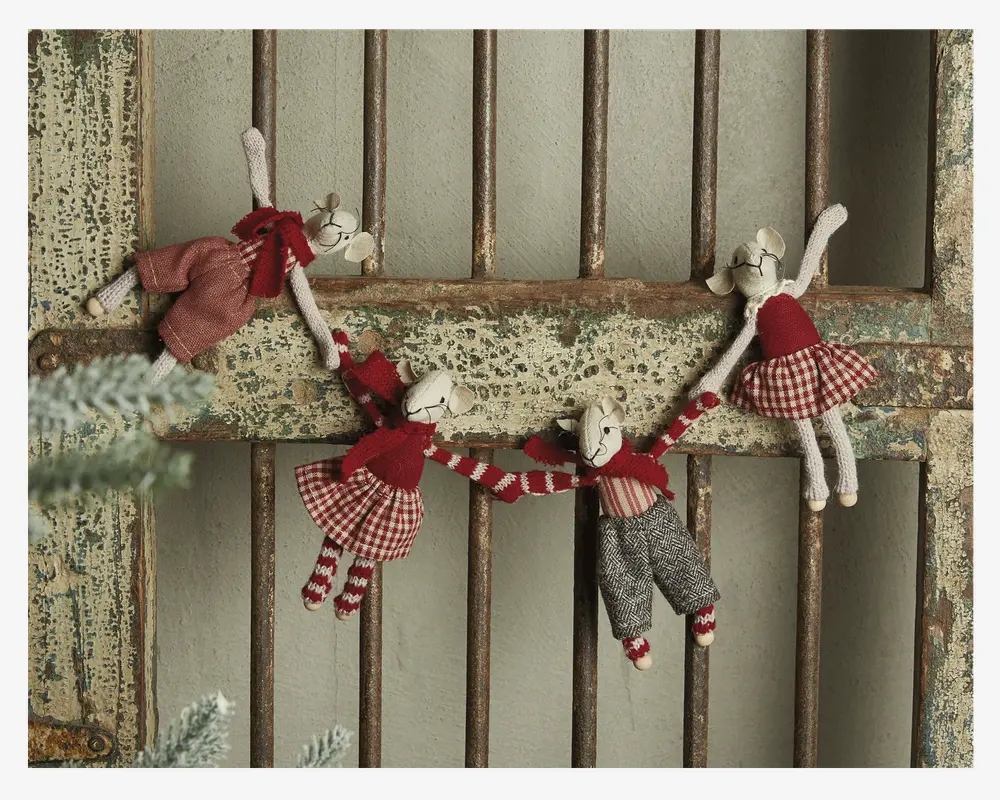 Mus M/Magnet Stof Ass. H.11cm