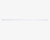 Slank, aflang metal-skinne med en poleret sølvfinish. Skinnen har jævnt fordelte monteringsbeslag langs hele længden for sikker fastgørelse. Overfladen er glat og reflekterende, hvilket giver et moderne og minimalistisk udtryk.