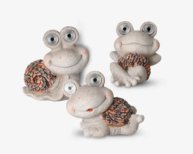 Snegl solcelle ass H.17 cm 