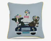 Pude broderi bomuld dyr 45x45 cm