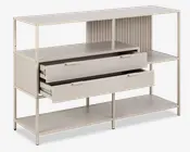 Bogreol Seaford grå m/skuffer