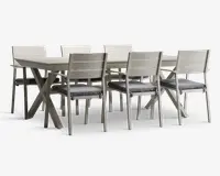 Havebord alu med udtræk Cremefarvet