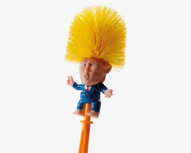 Toiletbørste orange mand plast H.37 cm