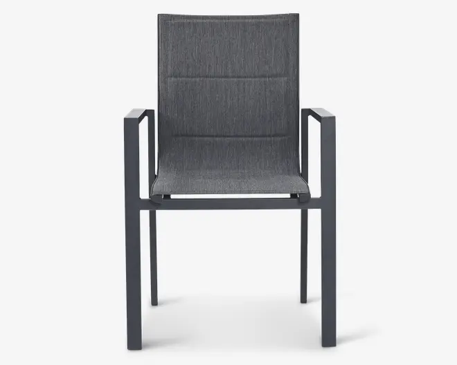 Havestol i sort textiline/sort stel