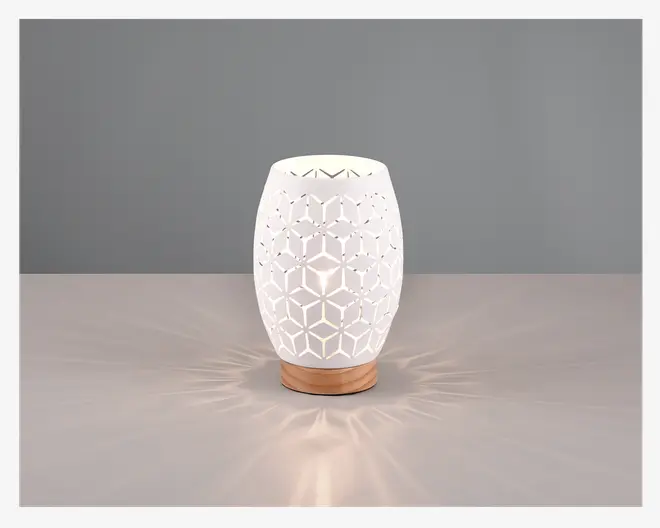 Bordlampe Bidar Hvid H.21,5 cm