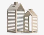 Lanterne sæt 2 stk. hvid metal 