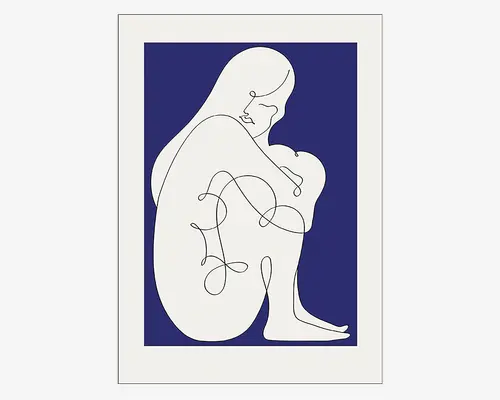 Plakat Sitting Woman Blue