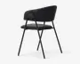 Spisebordsstol med armlæn i sort kunstlæder