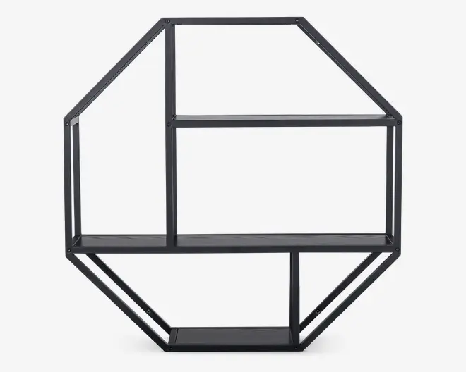 Vægreol Seaford 8 Kantet Sort/Sort