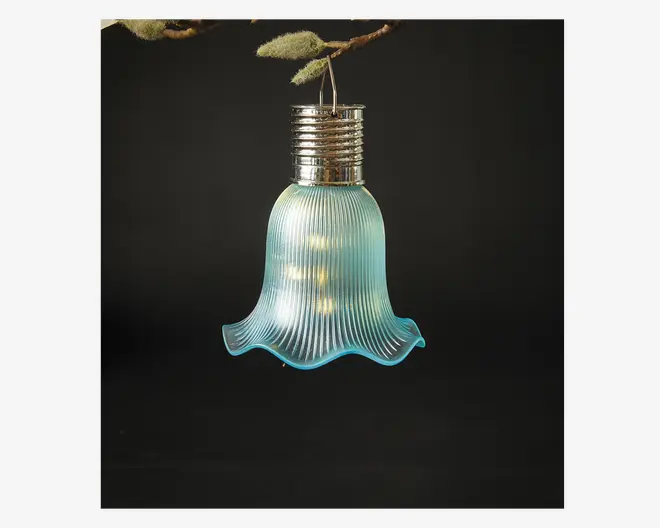 Solcelle blomst aqua Ø.10,7 cm 