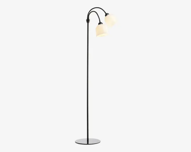 Gulvlampe Glow m. 2 arme sort H.130 cm