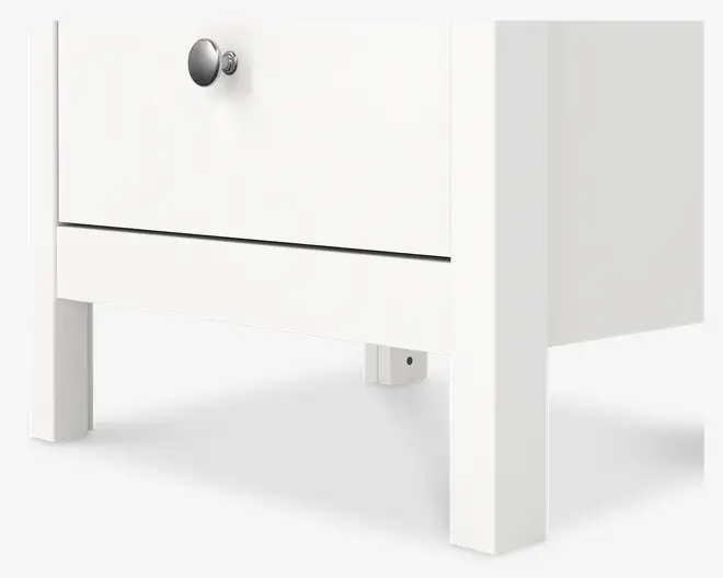 Sengebord Madrid hvid med 3 skuffer