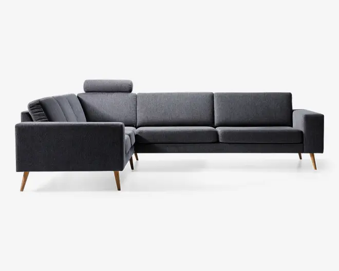 Hjørnesofa Sienna i gråt stof