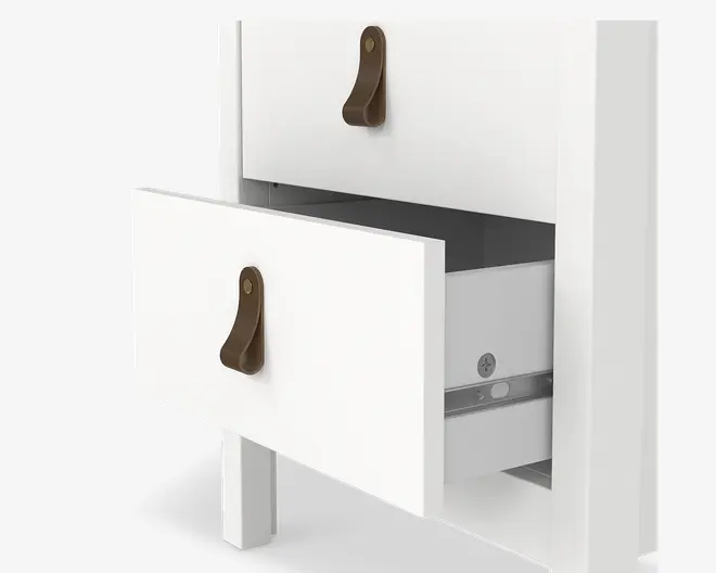 Sengebord Madrid hvid med 2 skuffer