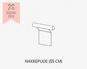 En enkel, minimalistisk vægmonteret holder med en cylindrisk stang til ophængning af genstande. Holderen har en rektangulær ramme, der fastgøres til væggen, og stangen er placeret vandret øverst. Designet er rent og moderne og egner sig til forskellige formål, såsom ophængning af håndklæder eller papirruller.