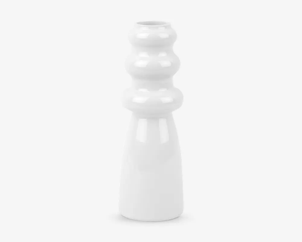 Vase sparkle bottle glas hvid H.20,5 cm 