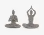 Figur yoga dame grå ass H.18 cm 