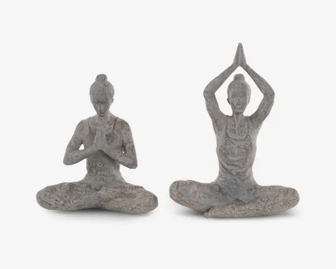 Figur yoga dame grå ass H.18 cm 
