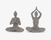 Figur yoga dame grå ass H.18 cm 