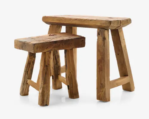 Taburet massiv fyr H.20 cm