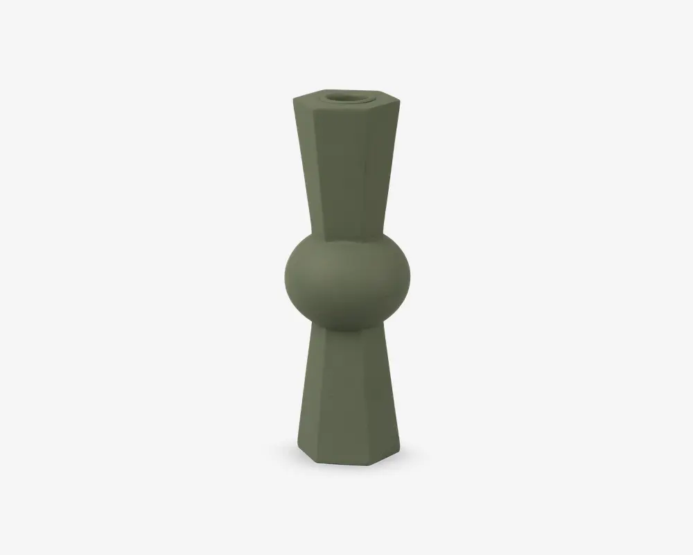 Lysestage Geo Count grøn H.20 cm 
