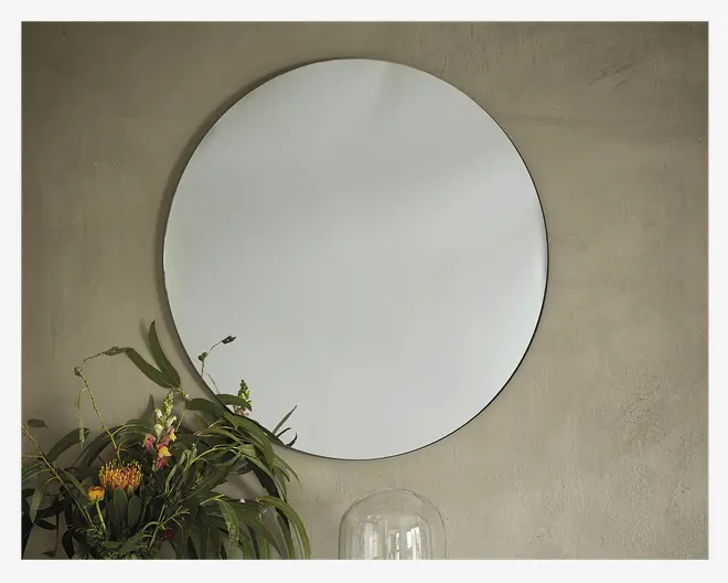 Spejl Cirkel Sort Ø.100 cm