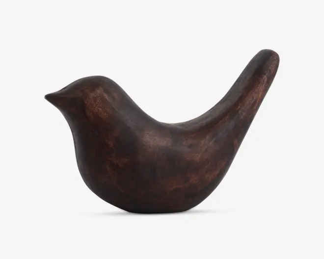 Figur fugl valnød H.12,5 cm 