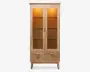 Vitrine i hvidolieret eg B. 94 cm