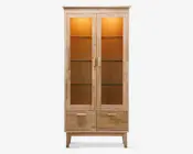 Vitrine i hvidolieret eg B. 94 cm