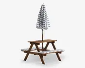 Bord-bænkesæt til børn m/parasol