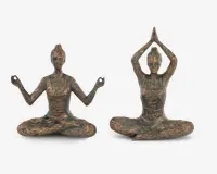 Figur yoga dame antique ass H.18 cm 