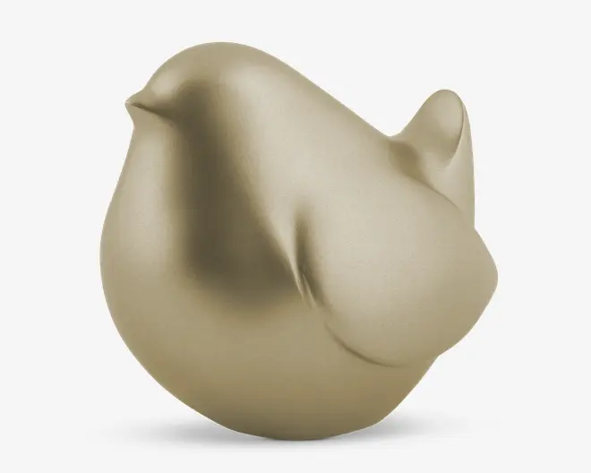 Figur fugl guldfarvet H.9,6 cm 