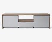 Tv-Bord Lys Eg/Hvid Højglans