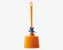 Toiletbørste orange mand plast H.37 cm
