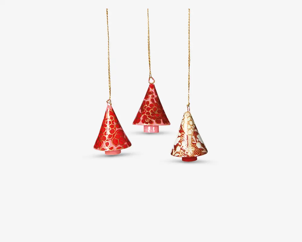 Ornament juletræ m/mønster ass H.5 cm 