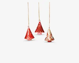 Ornament juletræ m/mønster ass H.5 cm 