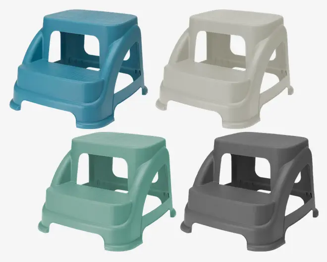 Skammel med 2 trin ass farver