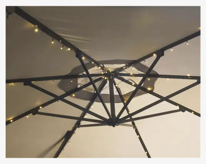 Solar parasol lyskæde 72 LED pærer