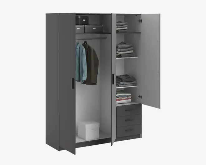 Garderobeskab Sprint m. 3 Låger og 3 Skuffer