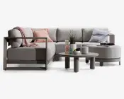 Hjørnesofa lounge lysgrå/sand