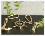 Nøglering guld ass L.12 cm