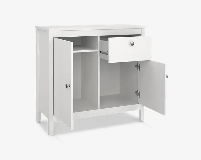 Skænk Madrid hvid med 1 skuffe