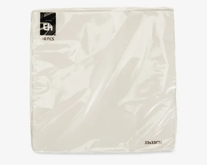 Servietter hvid 40 stk. 33x33 cm