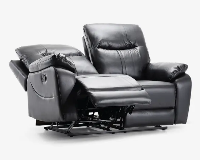 Sofa 2 pers recliner sort 