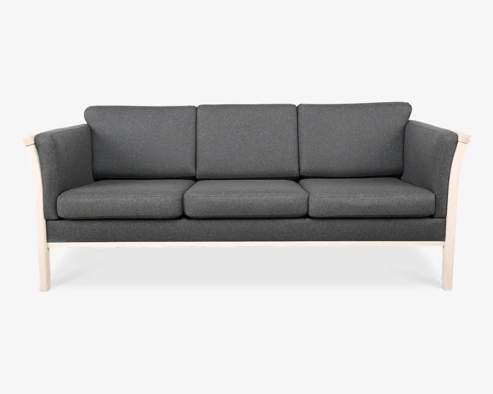 Sofa 3 Pers Tremmesofa Grå Stof