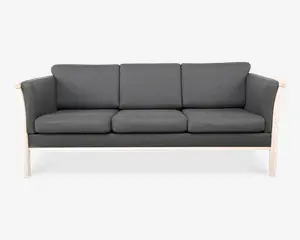 Sofa 3 Pers Tremmesofa Grå Stof