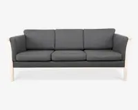 Sofa 3 Pers Tremmesofa Grå Stof