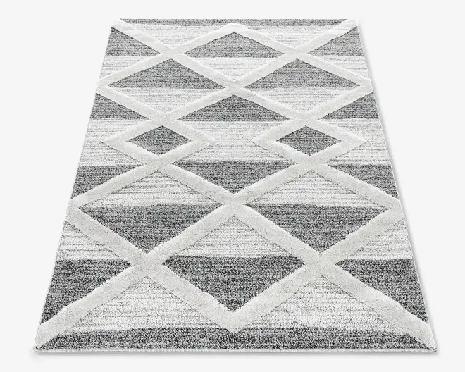 Tæppe Pisa mørk grå/hvid 160 x 200 cm