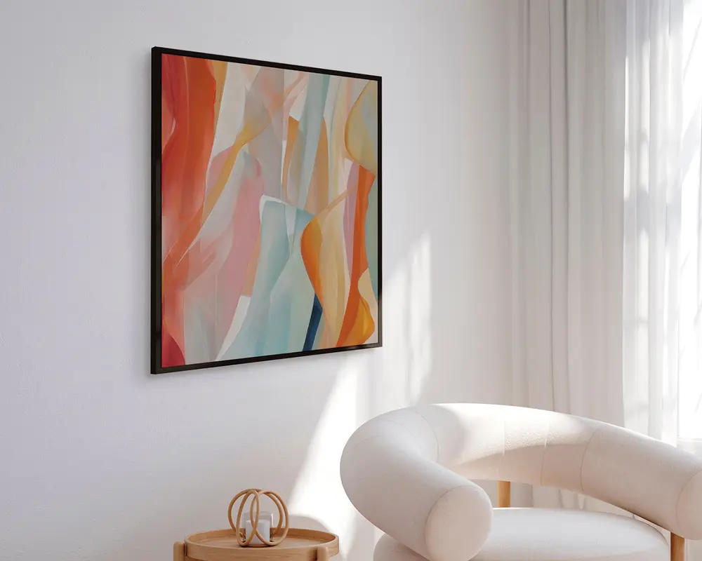 Billede Brun Lines 90x90 cm 